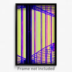 Pixel Art Poster - Wire Frame Glitchy Expanse (8 Bit Video Game Print)