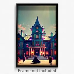Pixel Art Poster - Insane Manse (8 Bit Psychedelic Trippy Video Game Print)
