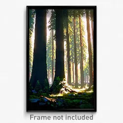 Pixel Art Poster - Tremendous Forest (8 Bit Psychedelic Trippy Video Game Print)