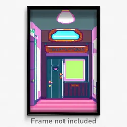 Pixel Art Poster - Anime Like Trapdoor (8 Bit Psychedelic Video Game Print)