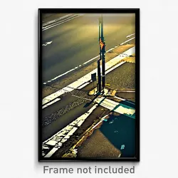 Pixel Art Poster - Aged Intersection (8 Bit Psychedelic Trippy Video Game Print)