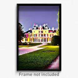 Pixel Art Poster - Secret Chateau (8 Bit Psychedelic Trippy Video Game Print)