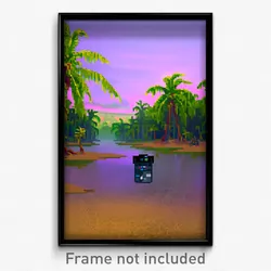 Pixel Art Poster - Remote Bayou (8 Bit Psychedelic Trippy Video Game Print)