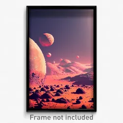 Pixel Art Poster - Different Mars (8 Bit Psychedelic Trippy Video Game Print)