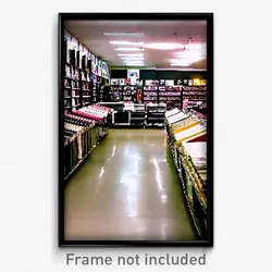 Pixel Art Poster - Basic Vinyl Store (8 Bit Psychedelic Trippy Video Game Print)