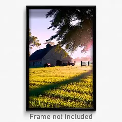 Pixel Art Poster - Neglected Farm (8 Bit Psychedelic Trippy Video Game Print)