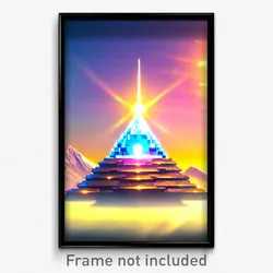 Pixel Art Poster - Shiny Summit (8 Bit Psychedelic Trippy Video Game Print)