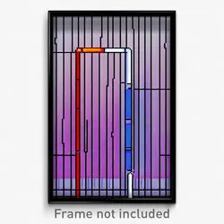 Pixel Art Poster - Digital Wire Frame Dock (8 Bit Psychedelic Video Game Print)