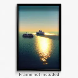 Pixel Art Poster - Rectangular Ferry (8 Bit Psychedelic Trippy Video Game Print)