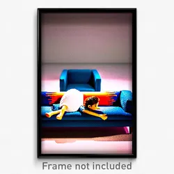 Pixel Art Poster - Adventurous Couch (8 Bit Psychedelic Trippy Video Game Print)