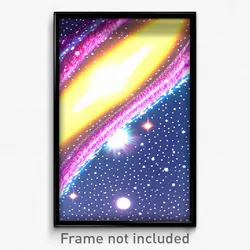 Pixel Art Poster - Droopy Galaxy Battle (8 Bit Psychedelic Video Game Print)