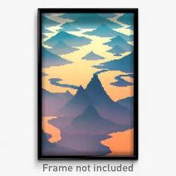 Pixel Art Poster - Gigantic Delta (8 Bit Psychedelic Trippy Video Game Print)