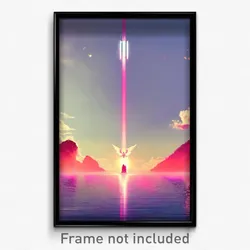 Pixel Art Poster - Angelic Delta (8 Bit Psychedelic Trippy Video Game Print)