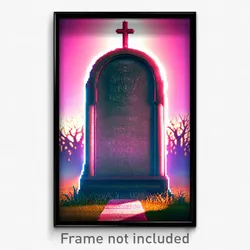 Pixel Art Poster - Showy Grave (8 Bit Psychedelic Trippy Weird Video Game Print)