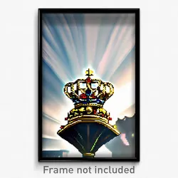 Pixel Art Poster - Tremendous Crown (8 Bit Psychedelic Trippy Video Game Print)