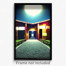 Pixel Art Poster - Unusual Safehouse (8 Bit Psychedelic Trippy Video Game Print)
