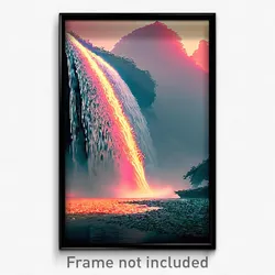 Pixel Art Poster - Zealous Cascade (8 Bit Psychedelic Trippy Video Game Print)