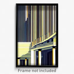 Pixel Art Poster - Smooth American Architecture (8 Bit Video Game Print)