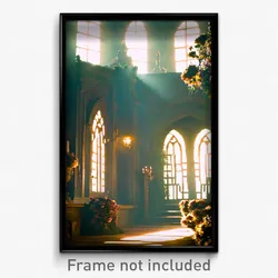 Pixel Art Poster - Enchanting Keep (8 Bit Psychedelic Trippy Video Game Print)