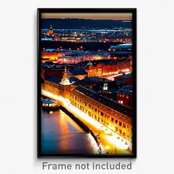 Pixel Art Poster - Prestigious Swedish City (8 Bit Psychedelic Video Game Print)