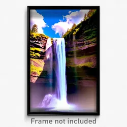 Pixel Art Poster - Famous Waterfall (8 Bit Psychedelic Trippy Video Game Print)