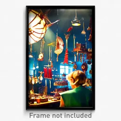 Pixel Art Poster - Flying Haberdashery (8 Bit Psychedelic Video Game Print)