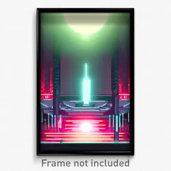 Pixel Art Poster - Nocturnal Sanctum (8 Bit Psychedelic Trippy Video Game Print)
