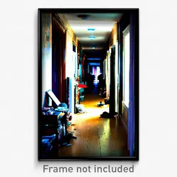 Pixel Art Poster - Cluttered Hallway (8 Bit Psychedelic Trippy Video Game Print)