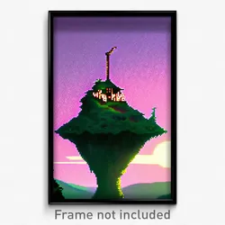 Pixel Art Poster - Wiry Pike (8 Bit Psychedelic Trippy Weird Video Game Print)
