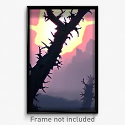 Pixel Art Poster - Thorny Notch (8 Bit Psychedelic Trippy Video Game Print)