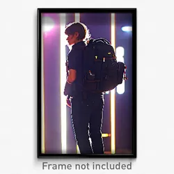 Pixel Art Poster - Dark Backpack (8 Bit Psychedelic Trippy Video Game Print)