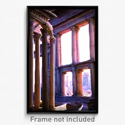 Pixel Art Poster - Wide Ancient Architecture (8 Bit Video Game Print)