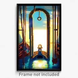 Pixel Art Poster - Nautical Hole (8 Bit Psychedelic Trippy Video Game Print)