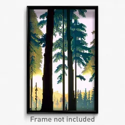 Pixel Art Poster - Majestic Woods (8 Bit Psychedelic Trippy Video Game Print)