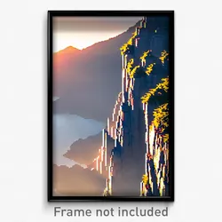 Pixel Art Poster - Captivating Promontory (8 Bit Psychedelic Video Game Print)