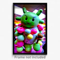 Pixel Art Poster - Colossal Boba Tea (8 Bit Psychedelic Trippy Video Game Print)