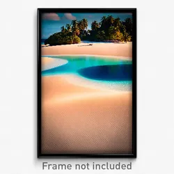 Pixel Art Poster - Peaceful Cay (8 Bit Psychedelic Trippy Video Game Print)