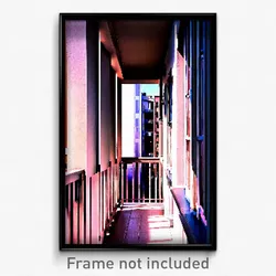 Pixel Art Poster - Narrow Balcony (8 Bit Psychedelic Trippy Video Game Print)