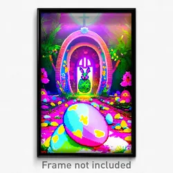 Pixel Art Poster - Elaborate Easter (8 Bit Psychedelic Trippy Video Game Print)