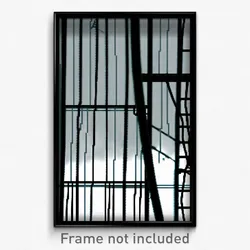 Pixel Art Poster - Wire Frame Glitchy Ladder (8 Bit Video Game Print)