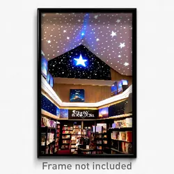 Pixel Art Poster - Starry Book Store (8 Bit Psychedelic Trippy Video Game Print)