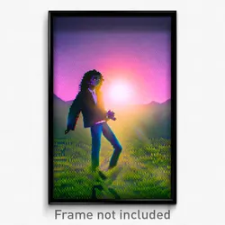 Pixel Art Poster - Acidic Duchy (8 Bit Psychedelic Trippy Video Game Print)