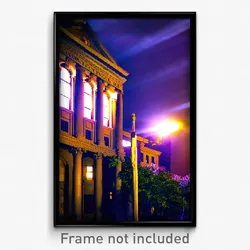 Pixel Art Poster - Creepy Courthouse (8 Bit Psychedelic Trippy Video Game Print)