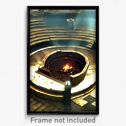 Pixel Art Poster - Bronze Pit (8 Bit Psychedelic Trippy Weird Video Game Print)