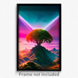 Pixel Art Poster - Strange Earth (8 Bit Psychedelic Trippy Video Game Print)