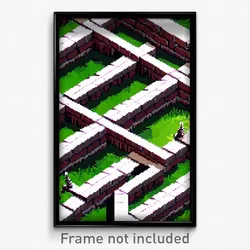 Pixel Art Poster - Well Made Ramparts (8 Bit Psychedelic Video Game Print)