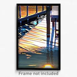 Pixel Art Poster - Realistic Dock (8 Bit Psychedelic Trippy Video Game Print)