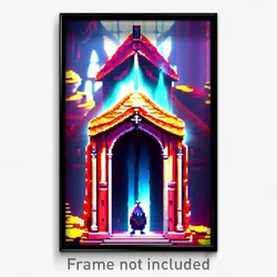 Pixel Art Poster - Droopy Ark (8 Bit Psychedelic Trippy Weird Video Game Print)