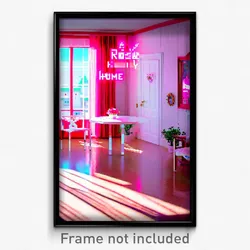 Pixel Art Poster - Rosy Home (8 Bit Psychedelic Trippy Weird Video Game Print)
