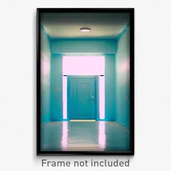 Pixel Art Poster - Light Blue Hall (8 Bit Psychedelic Trippy Video Game Print)